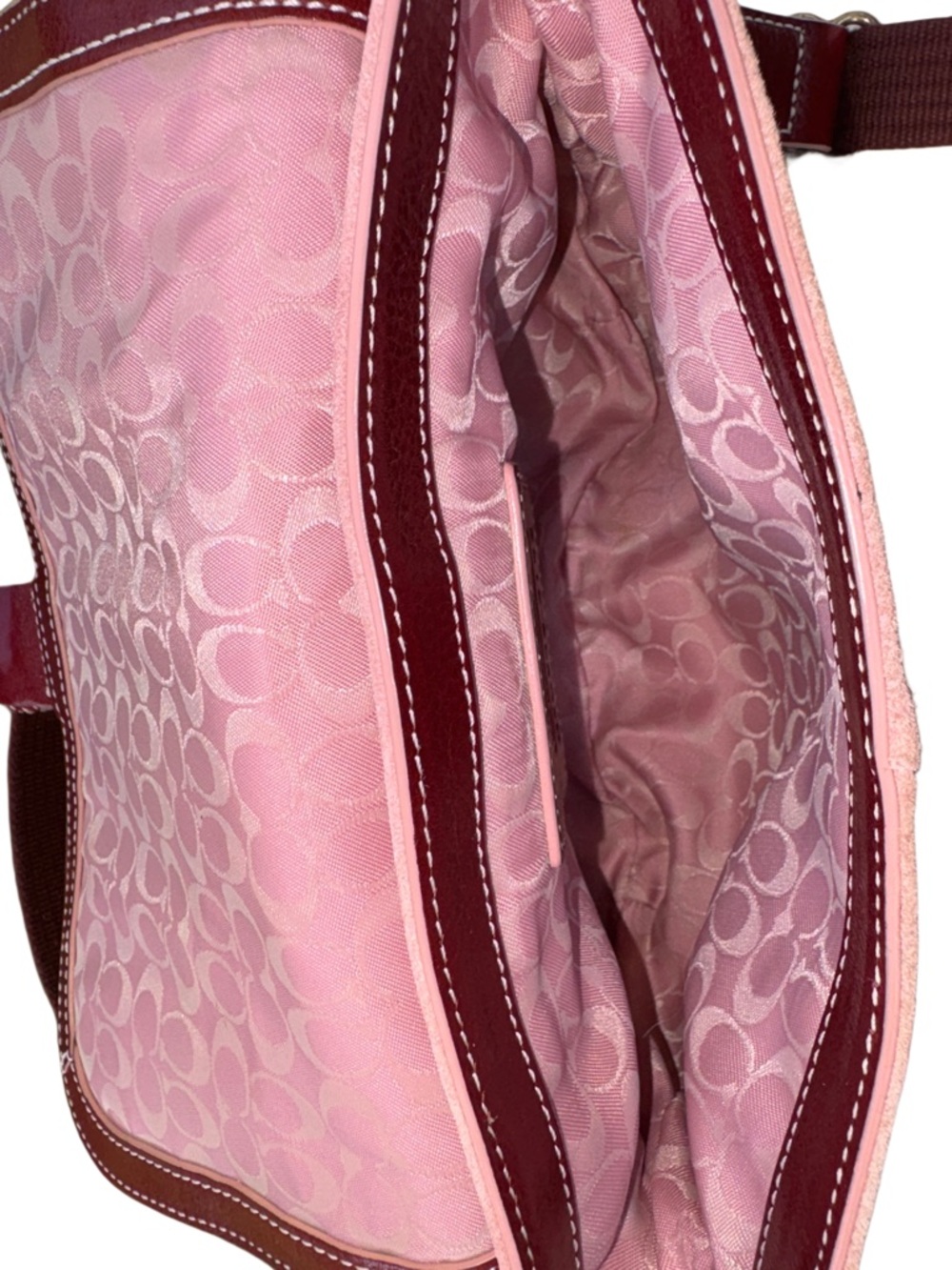 Coach Vintage 2004 Soho Suede Crossbody in Blush with Burgundy Trim 4743 - Picture 4 of 9